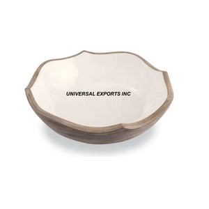 Ensaladera de madera de mango de lujo Diseño personalizado Cuenco de servicio hecho a mano Cuenco de chocolate de madera de diseñador con acabado personalizado - Product Image 1