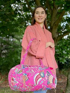 Fabricante y mayorista de algodón para mujer, acolchadas Vintage grandes bolsas de lona, regalos de vacaciones, bolsa de viaje Bohemia única floral para la noche - Product Image 6