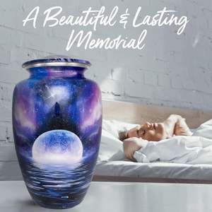 Urne Galaxy bleue pour cendres adulte homme et femme-Urne de crémation bleue pour hommes et femmes-Urne de lune pour adultes-Honore votre bien-aimé - Product Image 5