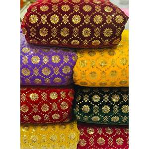 Tissu de velours multicolore de qualité supérieure avec broderie et travail de sequins pour la décoration, livraison supplémentaire pour Pooja - Product Image 3