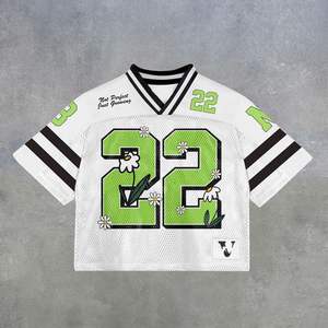 Custom Boxy Football Jerseys <b>Cropped</b> Vintage Sublimation Plus Size Retro Classic Original Football Mesh Jersey 24 25 - Product Image 5