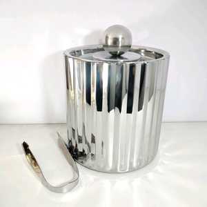 Acero inoxidable Color plata con pinzas para hielo Utensilios de cocina Chips Helado Cafetería Salsa Tazón Chips - Product Image 1