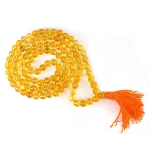 Collar de Mala con Cristales de Citrino, Piedra Preciosa Natural para la Abundancia, la Prosperidad y la Energía Positiva, Energizado con Reiki - Product Image 4