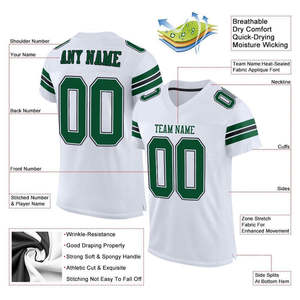 Jersey de fútbol americano transpirable para club juvenil para entrenamiento, uso escolar, equipo de uniforme de equipo de ajuste personalizado ligero - Product Image 2