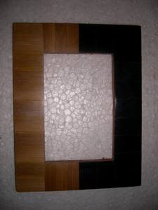 Cadres photo élégants en incrustation d'os bleu et blanc faits à la main, cadre photo vintage en résine, ameublement, décorations de table - Product Image 2