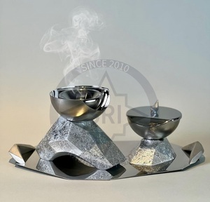 SHREE RADHEY Ramadán árabe latón plata ecológico antiolor quemador de incienso para oficina y uso doméstico - Product Image 2