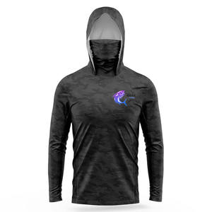 Ropa de pesca personalizada, pantalones cortos de playa UPF50 + que absorbe la humedad, Sudadera con capucha de pesca Uv, camisetas de pesca de camuflaje de manga larga - Product Image 1