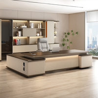 Bureau de direction contemporain de luxe en bois Mdf Home School Boss Modern Simple Style Mdf Material L Shape Ceo Office Desk