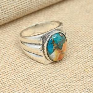 Anillo de piedras preciosas turquesa de Plata de Ley 925 estilo bohemio hecho a mano regalo de boda chapado en rodio para mujeres para fiestas - Product Image 4