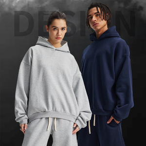 Sweat à capuche épais en molleton brodé de haute qualité pour homme, unisexe, style streetwear oversize - Product Image 1