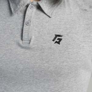 เสื้อโปโลสีเทาคุณภาพสูง ผ้าเจอร์ซีย์ถัก ระบายอากาศได้ดี ทรงสั้น เหมาะสำหรับออกกำลังกาย ไซส์ XL ถึง 6XL ตกแต่งกระดุมหลากสี - Product Image 6