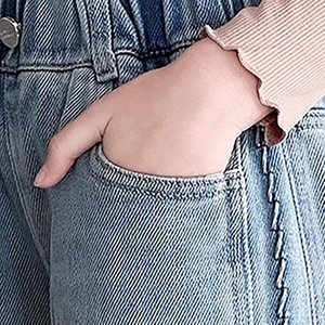 กางเกงยีนส์ทรงสลิมฟิตสำหรับผู้หญิงกางเกงสตรีทแบบพับเก็บได้ระบายอากาศได้ดี - Product Image 3