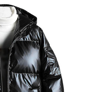 Chaqueta acolchada con cuello levantado de poliéster 100% para hombre, manga larga brillante, estilo de invierno, nueva versión de calle alta - Product Image 6