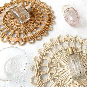 DHT Handicraft Vietnam Modern Flower Rattan Charger Handmade Dining Room Tablemat Set Home <b>Coasters</b> Pad Water Hyacinth <b>Woven</b> for - Product Image 3