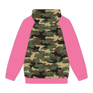 เสื้อฮู้ดแขนแร็กแลนลายพรางสำหรับสาวๆ ชุดนักเรียนหญิงกรีก สีชมพูและสีเขียว เสื้อสเวตเชิ้ตสำหรับนักศึกษาหญิง ชุดนักเรียนหญิงกรีก - Product Image 2