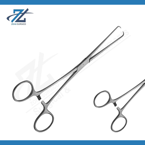 Pinces à tenacule Lowa, manuelles, en acier inoxydable, instruments chirurgicaux, finition mate, 5-6 dents, 260 mm de long, certifiées CE, modèle ZS-6049 - Product Image 2