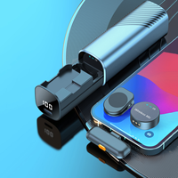 Individuelles Logo/Verpackung verfügbar: Magnetisches kabelloses Lavalier-Mikrofon, Mini-Rundknopf-Ansteckmikrofon mit Ladeetui für Smartphones