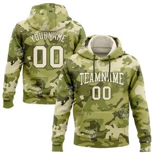 Sudadera con capucha de camuflaje cosido personalizado-oliva 3D calavera invierno bordado Digital ecológico moda deportes pulóver Sudadera con capucha - Product Image 1