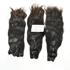 100% sans produits chimiques indien vierge cuticule aligné ondulé noir temple extensions de cheveux humains élégant style de vague naturelle abordable - Product Image 6