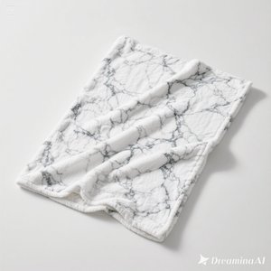 Manta de lana suave de lujo Cozy White Marble Design Tamaño personalizado - Product Image 2