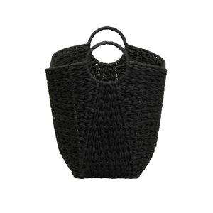 Black Macrame <b>Basket</b> Stylish Fibre <b>Storage</b> For Home Decor Kitchen Essentials And Vanity Organisation Wholesale From India - Product Image 5