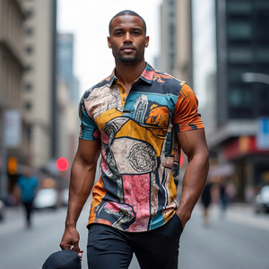 Polo à manches courtes pour homme, col rabattu, sublimation, 100% polyester, coton, golf, été - Product Image 1