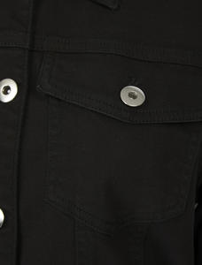 Vestes en jean pour hommes, vestes en jean grandes tailles, veste en jean noire avec motif patchwork élégant - Product Image 3