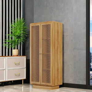 Armario alto de madera maciza 100% de alta calidad, diseño minimalista moderno para dormitorio, apartamento y muebles de interior - Product Image 1