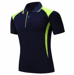 Polo de Manga Corta para Hombre, con Bloques de Color, de Secado Rápido, Estilo Deportivo, Verde Marino - Product Image 1