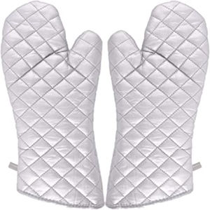 Mitaines de couleur unie 100% coton tablier de cuisine complet ensemble de gants de four - Product Image 1