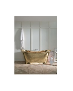 Bañera de latón de tono dorado adecuada para crear lujosos espacios de baño en casas de estilo patrimonial con estética de decoración clásica - Product Image 3