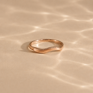 แหวนสแตนเลสสตีลเคลือบทอง 18k แบบปรับได้ ดีไซน์ลายคลื่น - Product Image 3