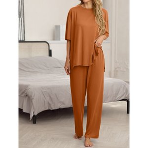 Ensemble de vêtements de sport courts d'été pour femmes à épaules tombantes Hit Color Two Pieces Fitness Yoga Set Breathable Quick Dry Tennis Wear Female - Product Image 2