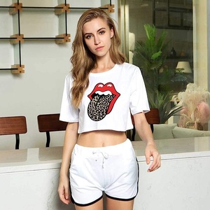 Crop Top T-shirt _ Ladies Crop Top T-shirts Panel Design Fashion Top - Product Image 3