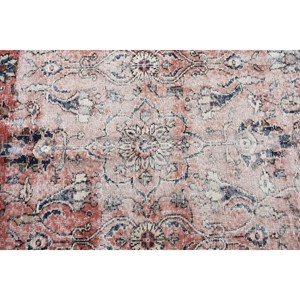 พรมลายตุรกีขนาด 3.37x6 ฟุต สีแดงน้ำเงินลายทางวินเทจ ทำจากขนสัตว์ - Product Image 5