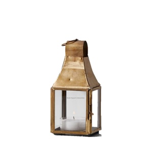 Mini farol de vela de Metal/vidrio dorado de lujo moderno para colgar y mesa, linternas decorativas para el hogar y la Navidad - Product Image 4