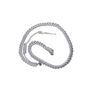 Vente en gros d'accessoires d'uniformes de cérémonie Aiguillette personnalisée couleur or avec deux embouts en métal doré - Product Image 2