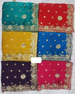 Elegante Sari de gasa de organza bordado con borde festoneado y acabado Premium disponible ahora a precios favorables a la exportación - Product Image 6