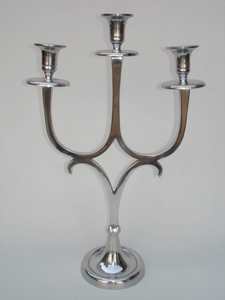 เชิงเทียนอลูมิเนียมเคลือบนิกเกิล2อันพร้อมเชิงเทียนสไตล์คลาสสิก - Product Image 5