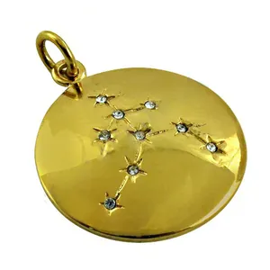 Collar con Colgante de Estrella Celestial Chapado en Oro Fino con Piedras Brillantes para Mujer, Regalo de Joyería del Zodiaco - Product Image 2