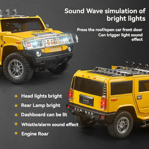 รถโมเดลโลหะ HUMMER H2 ขนาด 1:18 รถ SUV ออฟโรดสุดหรู พร้อมประตูที่เปิดได้ เสียงและไฟตกแต่งภายในอย่างละเอียด - Product Image 6