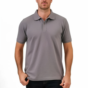 Custom Logo New Arrival Men's Solid Knitted 100% Cotton Anti-Wrinkle Short Sleeve for Shirts - Product Image 4