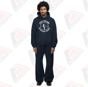 Conjunto de chándal de invierno de 2 piezas transpirable ultracómodo y elegante para hombre, patrón sólido, 100% poliéster - Product Image 1