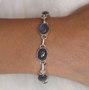 Bracelet Labradorite en argent sterling 925 fait à la main beaux bijoux en pierres précieuses pour cadeau d'anniversaire de mariage pour femme - Product Image 5