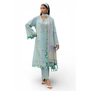 Conjunto de traje de 3 piezas bordado para mujer con dupatta estampada con efecto lacado DN-62008 - Product Image 2