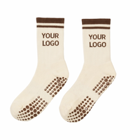 Chaussettes de Pilates antidérapantes en coton de qualité supérieure avec logo personnalisé, chaussettes de sport pour femmes, chaussettes de gym