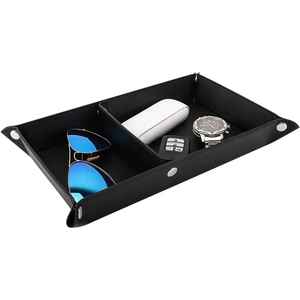 Bandeja de servicio de joyería de cuero hecha a mano de doble nivel, logotipo personalizado, decoración del hogar, vajilla y ropa de cama para regalar - Product Image 4