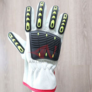 Protective <b>Material</b> Leather TPR Impact Gloves Built For Hard Work Safety And Long Lasting Use - Product Image 2