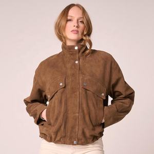 Veste en cuir suédé pour homme sur mesure OEM avec col montant et logo frontal, imperméable, réversible, manteau d'hiver pour homme - Product Image 4