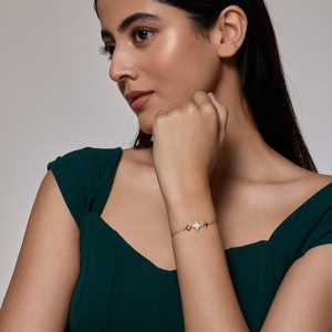 Geometric Star Zinc Alloy & Gold-Plated Bangle <b>Bracelet</b> for Gift Giving Religious & Trendy Style Heart & Pearl Design - Product Image 3